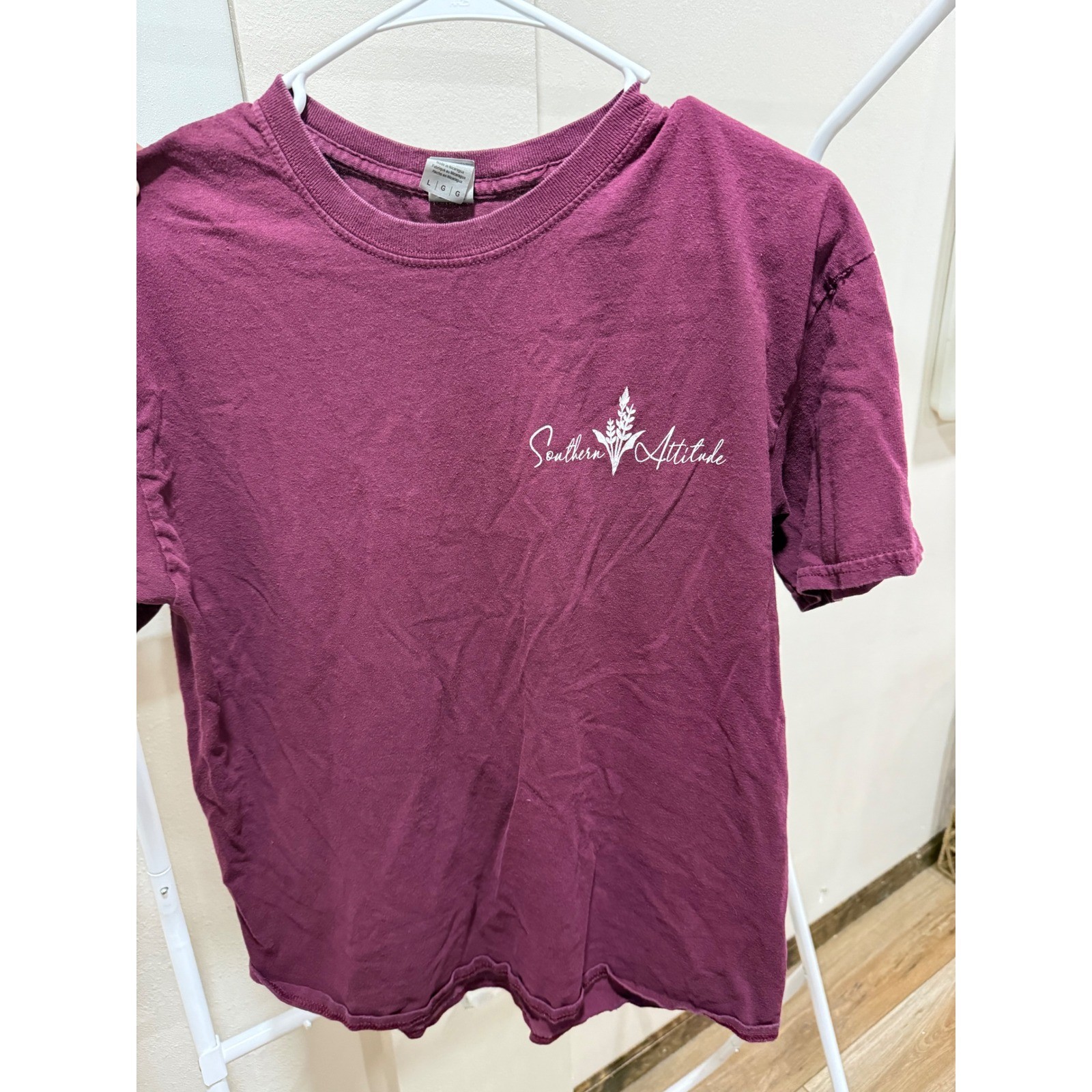Southern Attitude Womens Maroon Graphic T-Shirt Funny Quote Sassy Tee Large