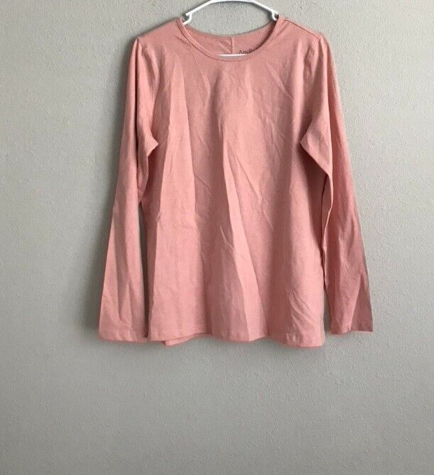 AnyBody Long-Sleeve Layering Knit Top – Rose (Sz M) a623880 –