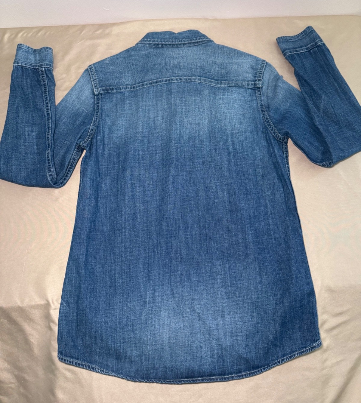 AG Adriano Goldschmied Denim Shirt XS Button Frnt Chambray USA Made Patch Pocket