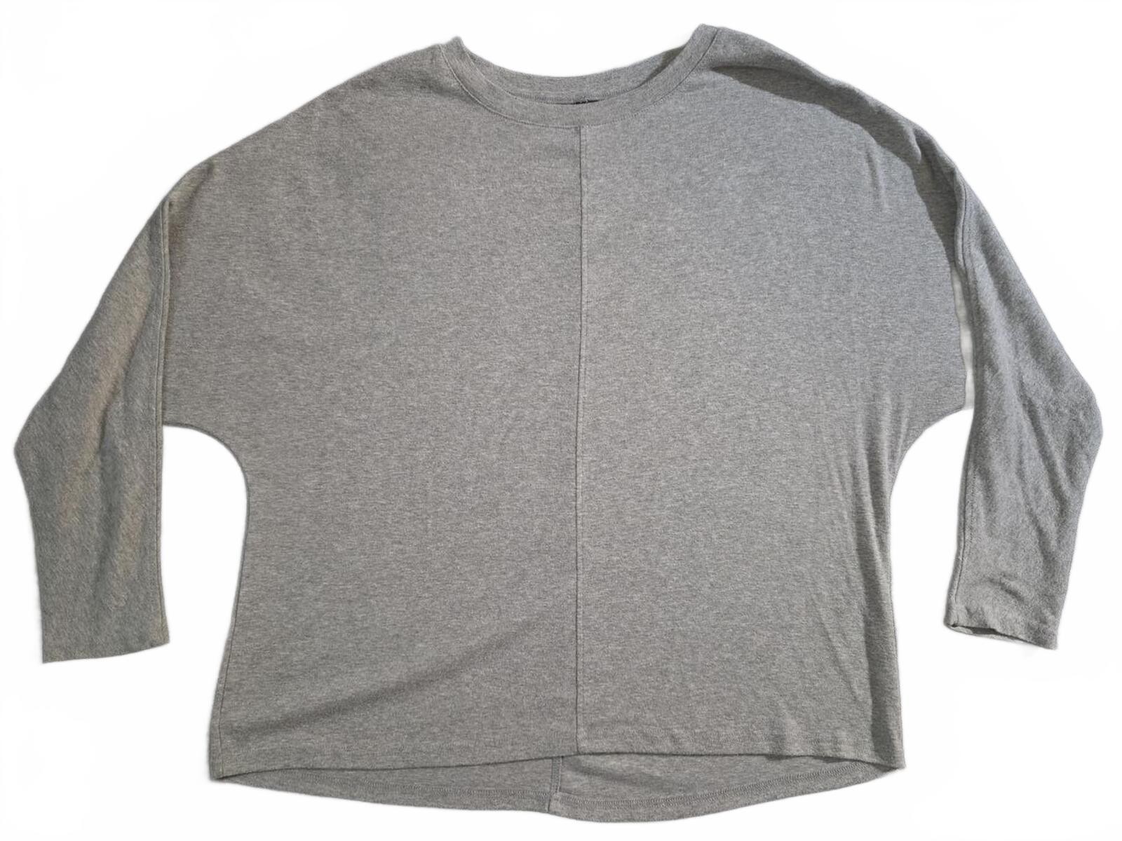 Gray Long Sleeve Polyester Elastane Top Size M