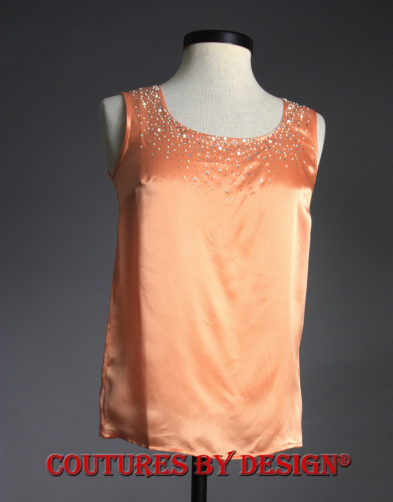 St John Knits Sequins Pearls Silk Tank,Top,Shell Sunset Mist Sz Small NWT $420