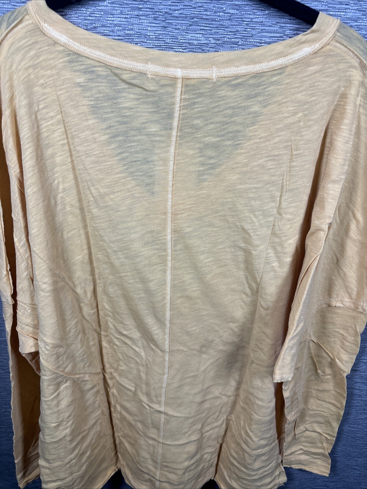 NEW Free People Women’s On My Mind V-Neck Long Sleeve Shirt Camel/Yellow Size S