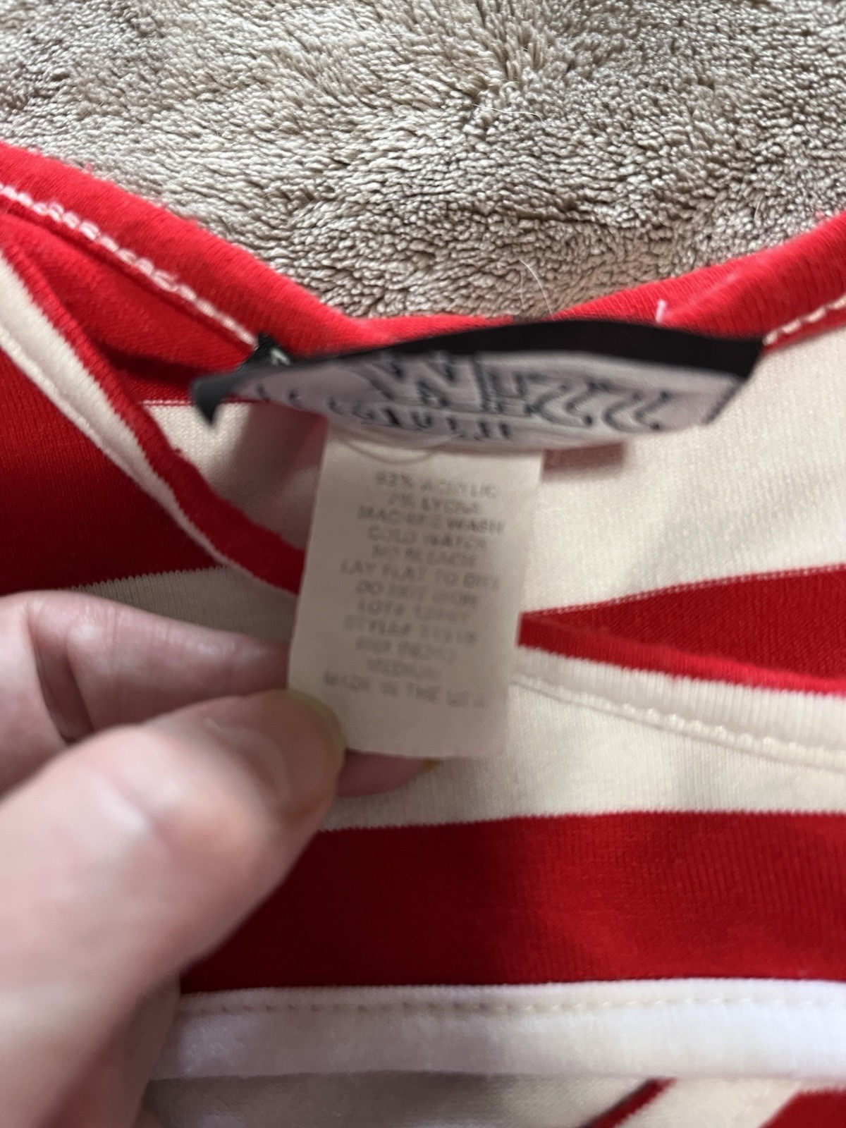 CAN’T MISS Red & White Solid Stripe Sleeveless Women’s Tank Top Sz M EUC