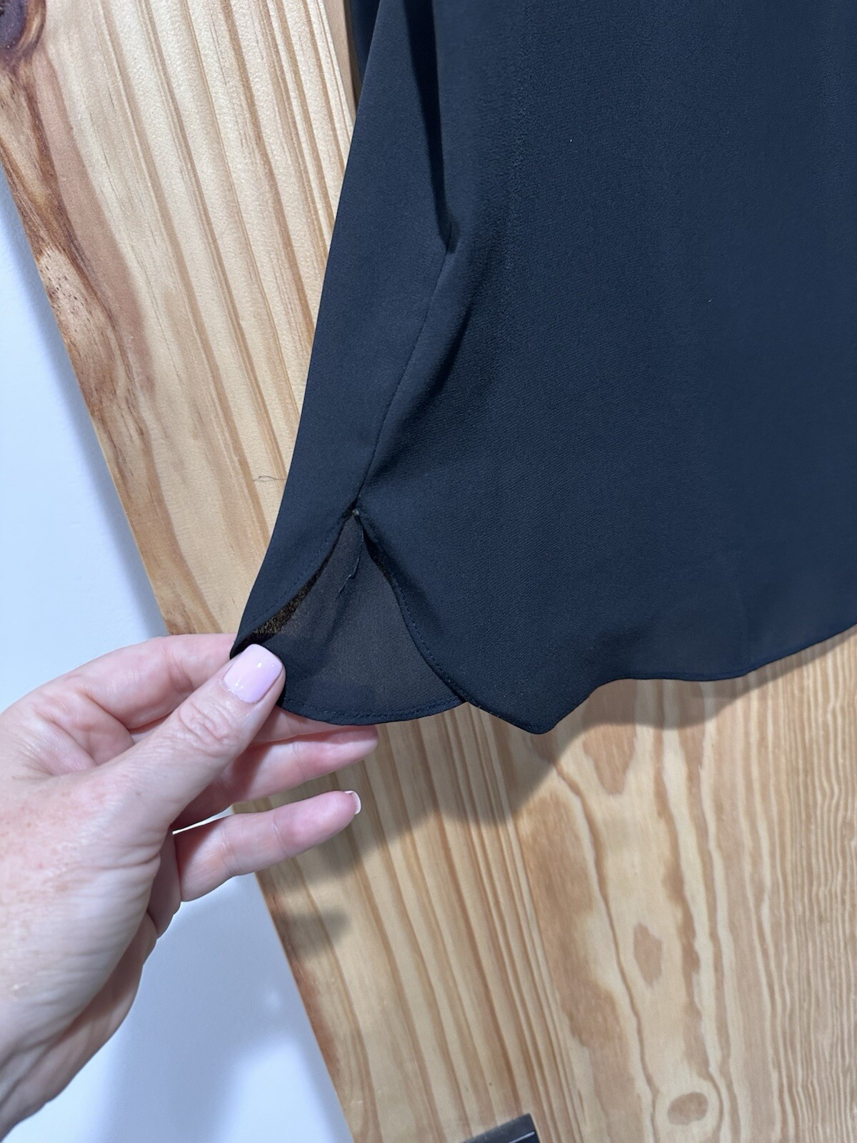 NYDJ Black Silky Chiffon Pintuck Blouse With 3/4 Sleeves Size 1X Plus Size