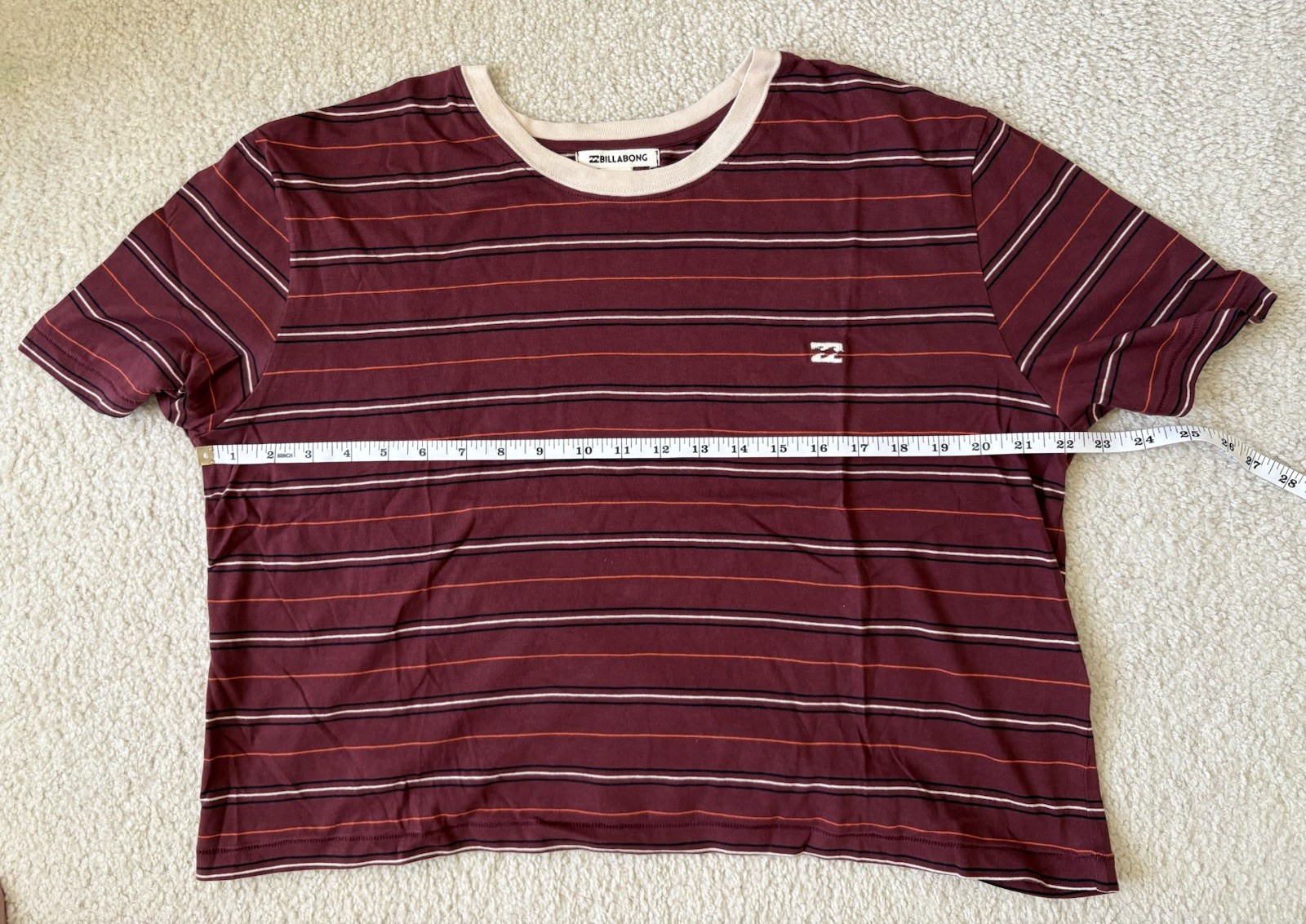 Billabong Women Soul Babe Yarn Dye T-shirt Stripes 100% Cotton Sz M NWOT
