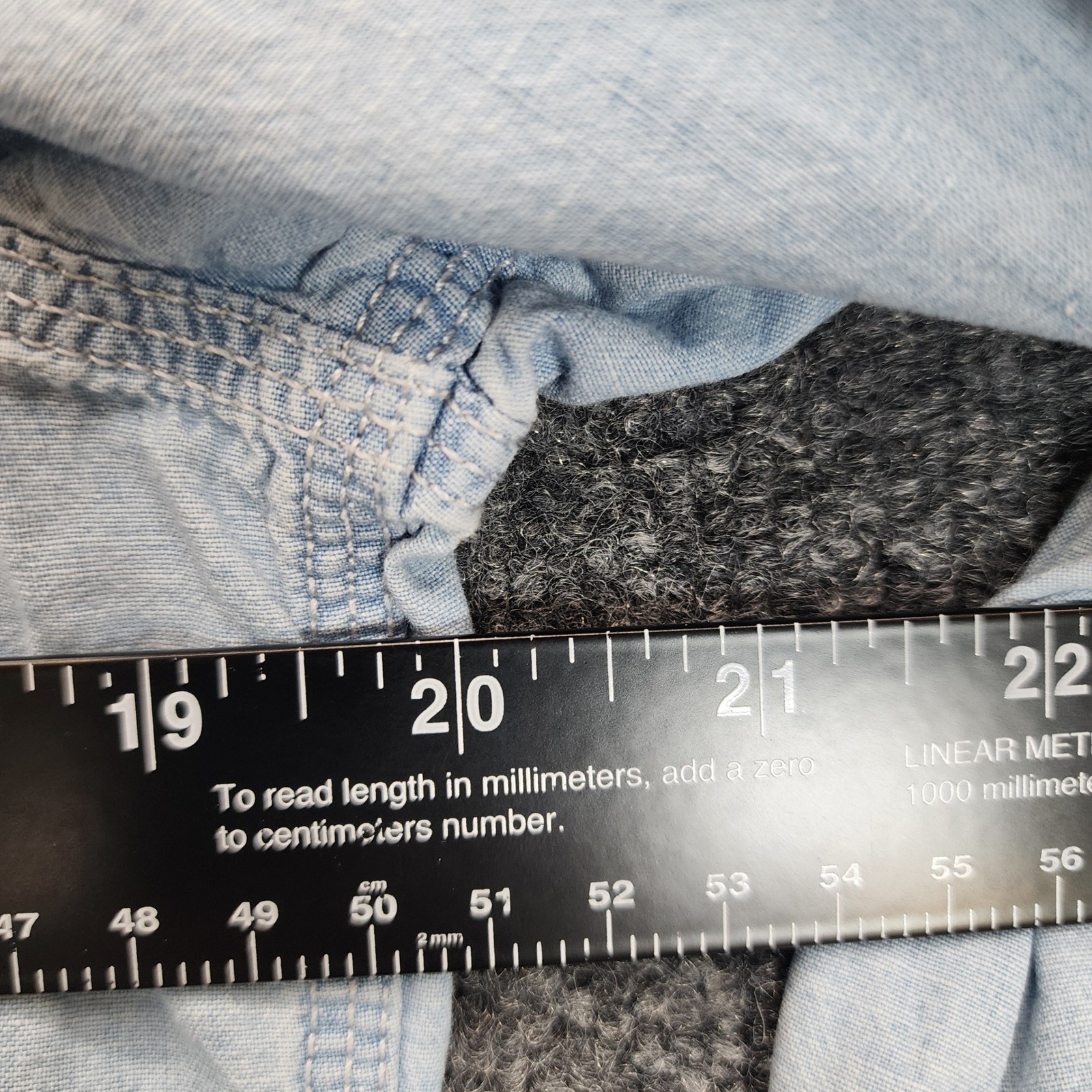 Madewell Cotton Hemp Chambray Utility Button Down Relaxed Denim Shirt Medium