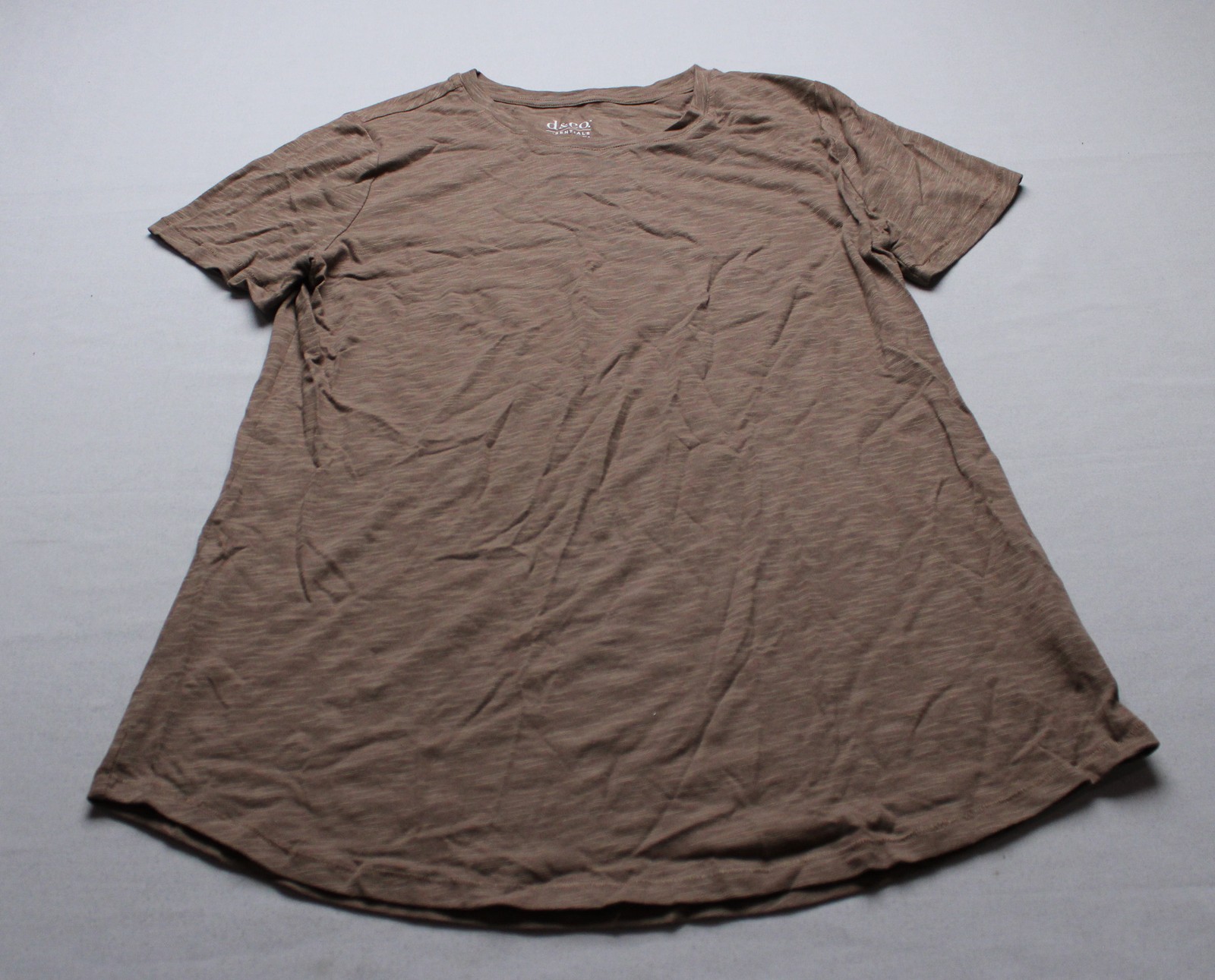 Denim & Co. Women’s Essentials Regular Linen Blend Tunic AC2 Brown Medium