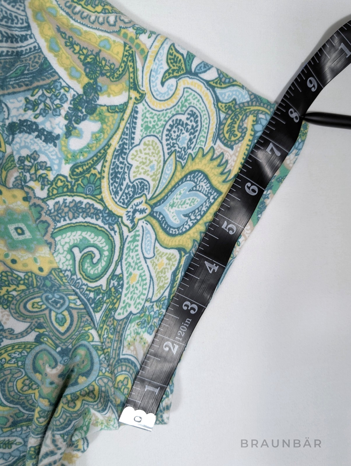 Charter Club Pima Cotton Shirt Women’s XL Paisley Turquoise Green Luxury Soft Te