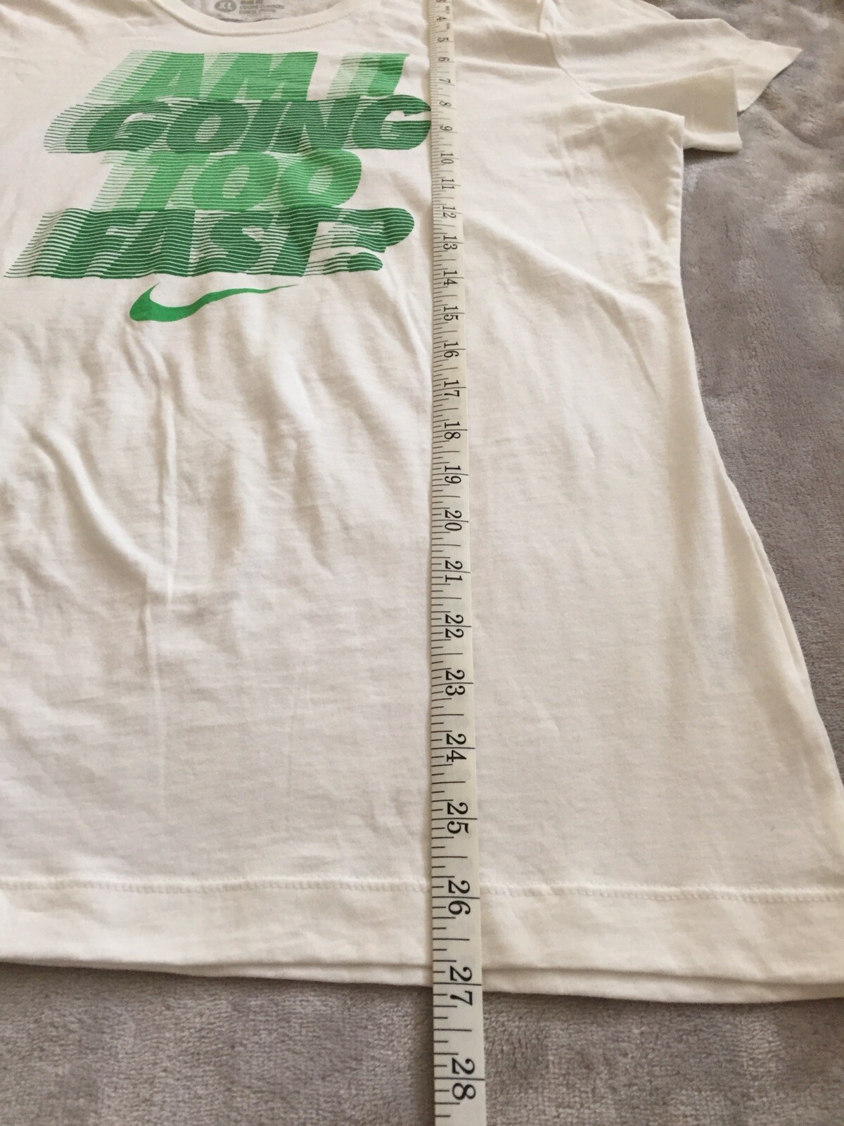 NIKE “Am I Going Too Fast?” Women’s White Size XL Slim Fit T-shirt Preowned