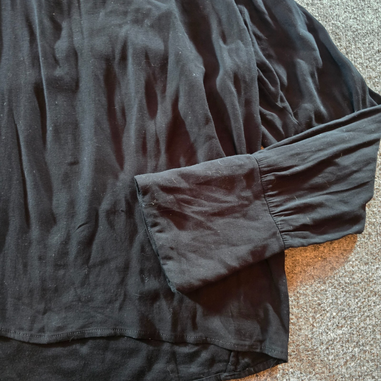 Chaser Top Womens Size Large Black Warren V Neck Long Sleeve Minimalist Casual