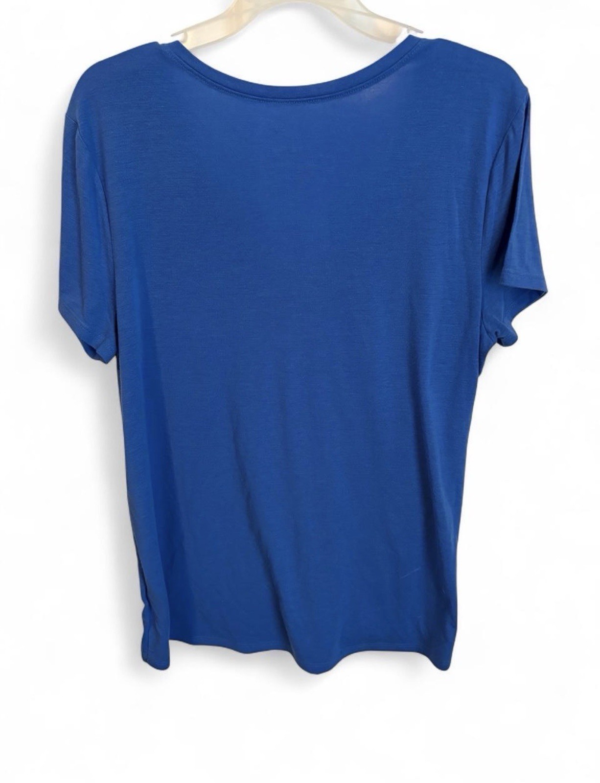 SO Favorite V-Neck Pocket Tee Womens Large Blue Short Sleeve T-Shirt Kohls