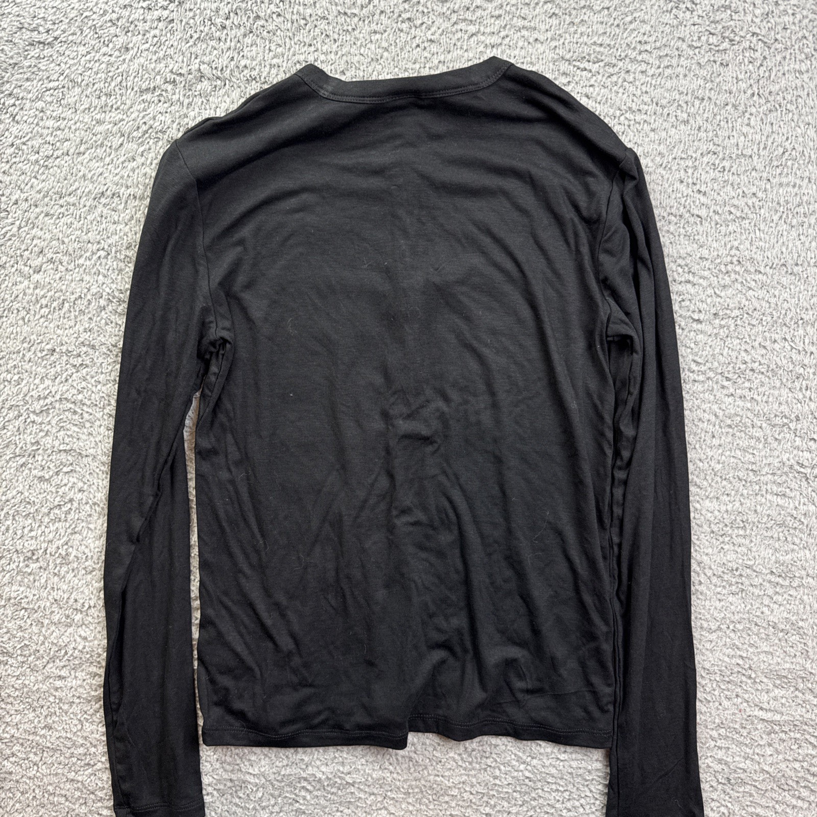 Universal Thread Shirt Womens Large Black Long Sleeve Henley Stretch Top