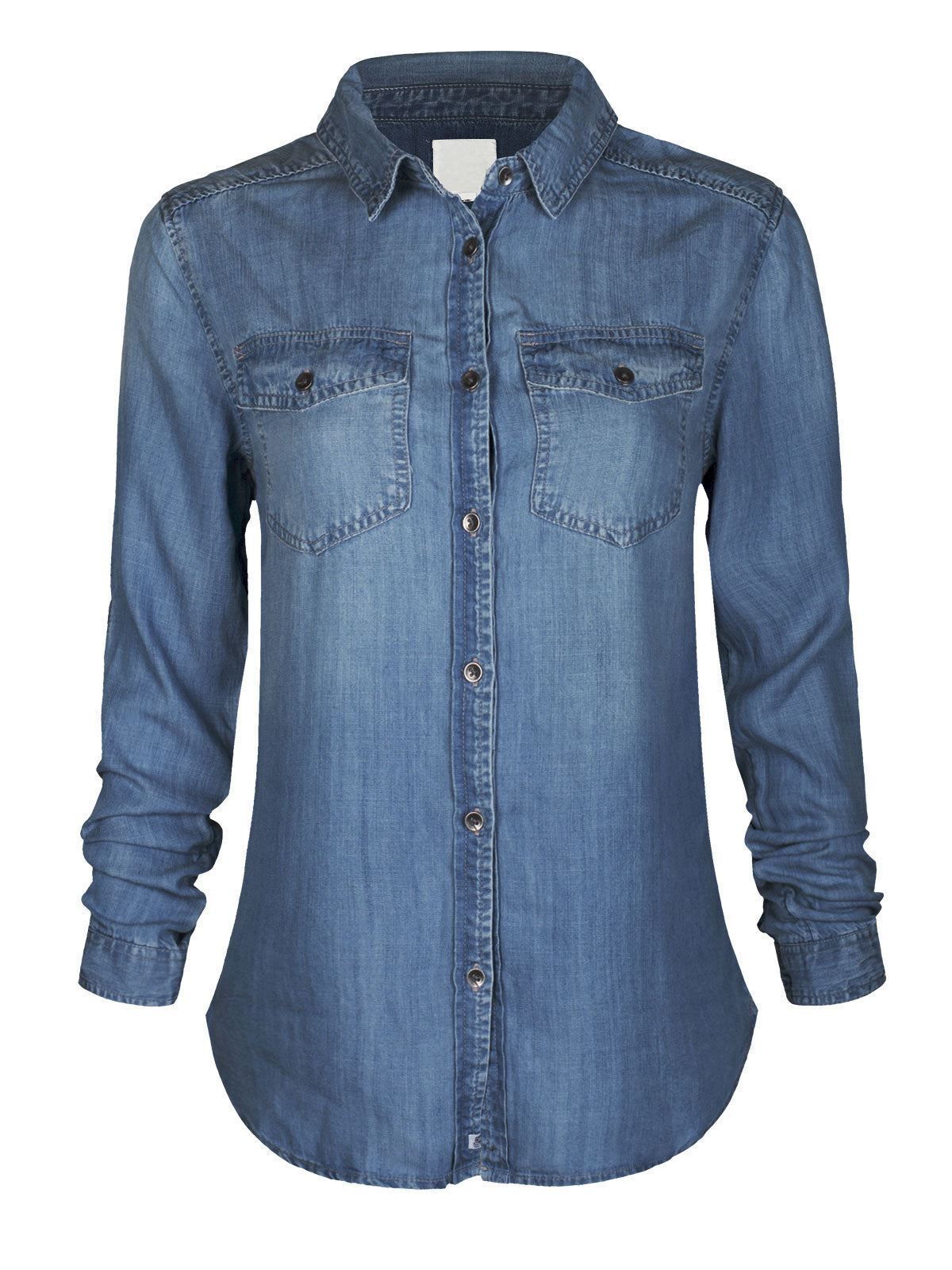 MixMatchy Classic Long/Roll Up Sleeve Button Down Denim Chambray Shirt