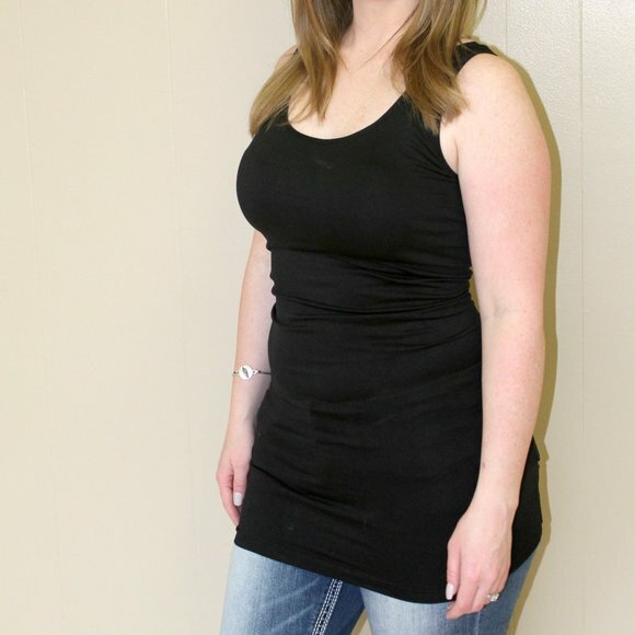 NWT Black Seamless Tank Top Layering Dress Leggings One Size Small Medium Large