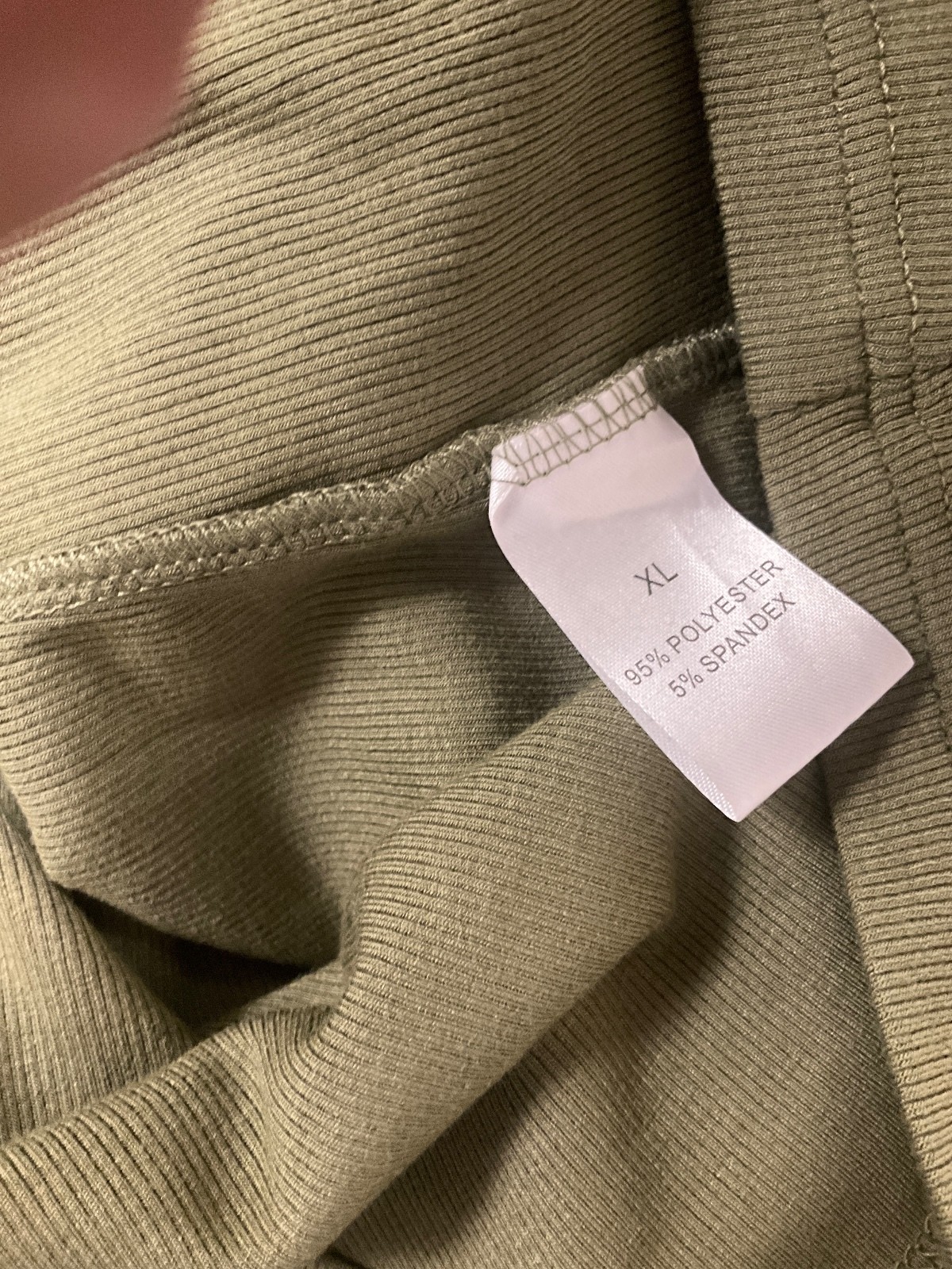 Army Green Ribbed Keyhole Cut Tank Top