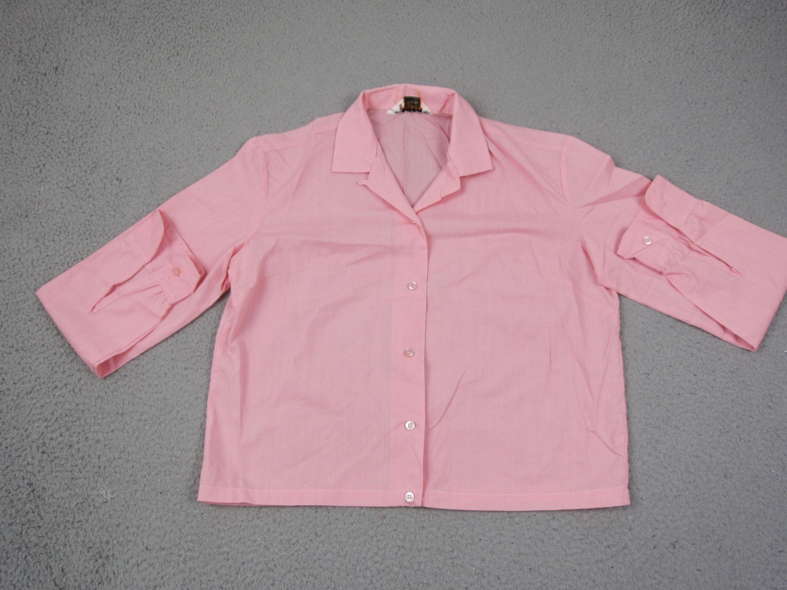 True Vintage Loops Collar Shirt Womens 18 Pink Button Up Leisure 60s 70s Camp