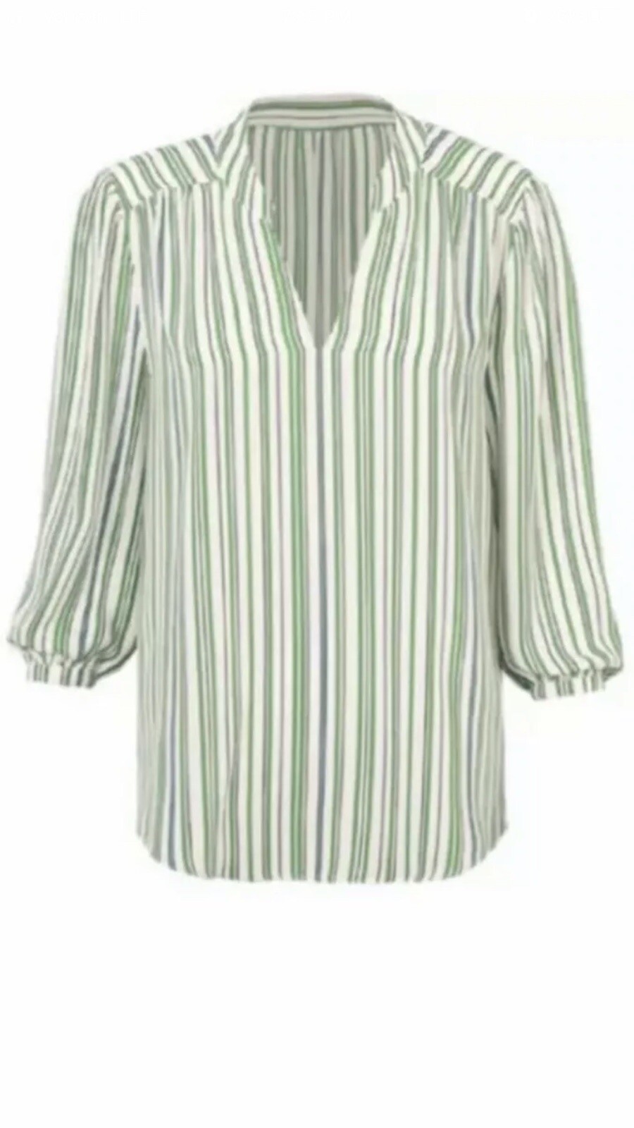 Cabi New NWT Awning Stripe Blouse #5893 Ivory Green Stripe XS – L