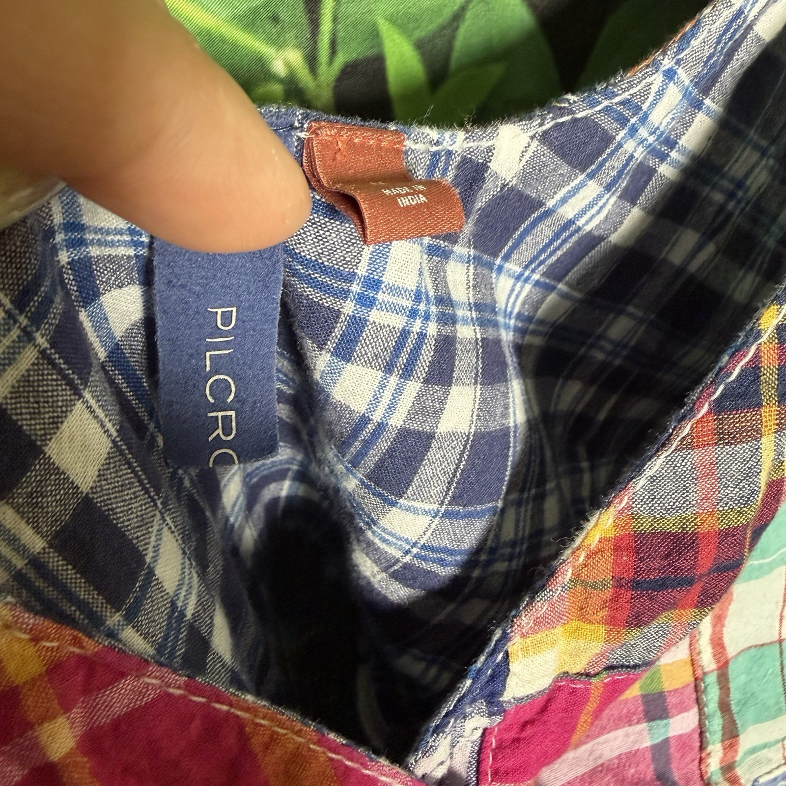 Pilcro Patchwork Plaid Tie Strap Peplum Tank Top Women’s Medium Cotton Boho