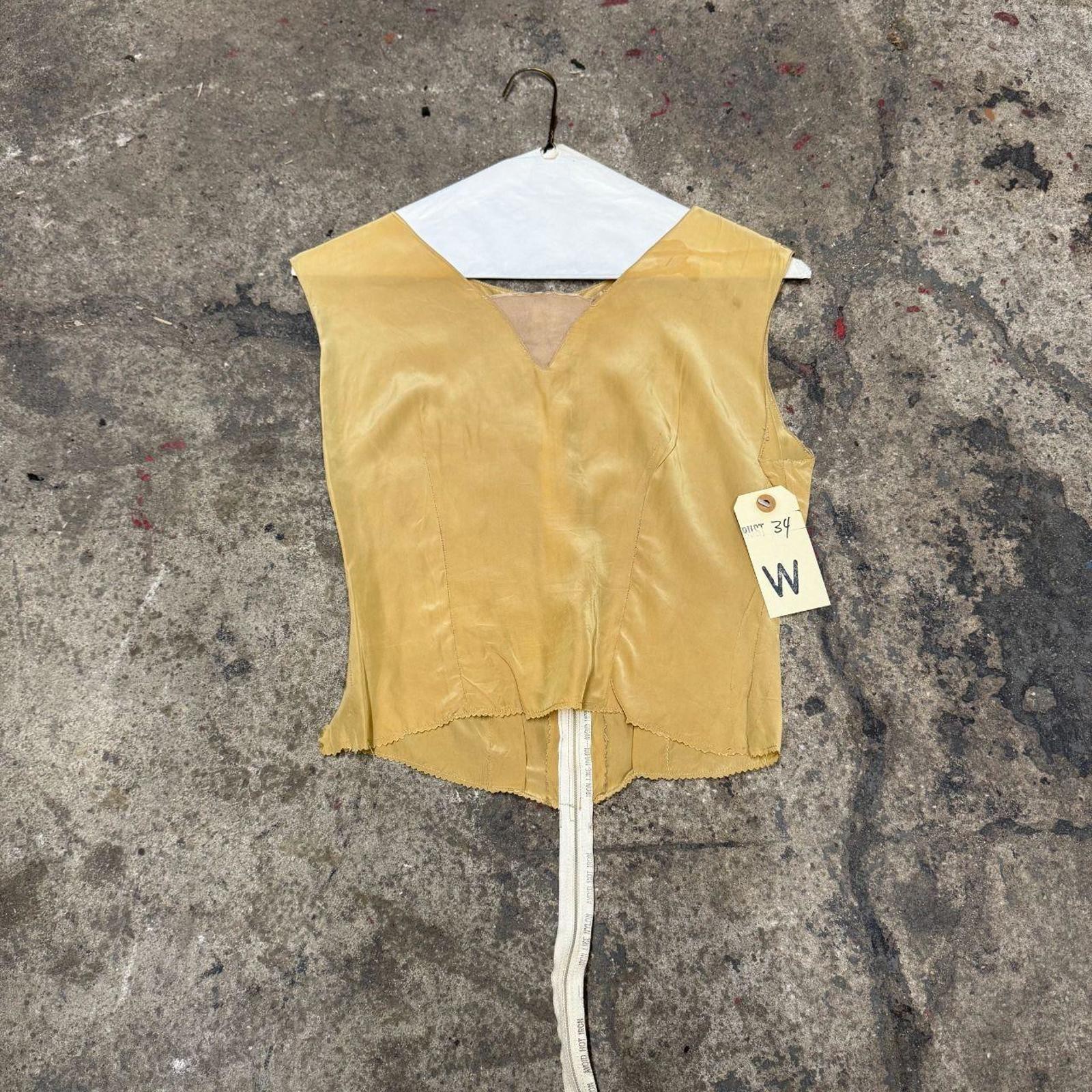 Gold Silk 20s 30s Style Bodice Vintage Film Costume