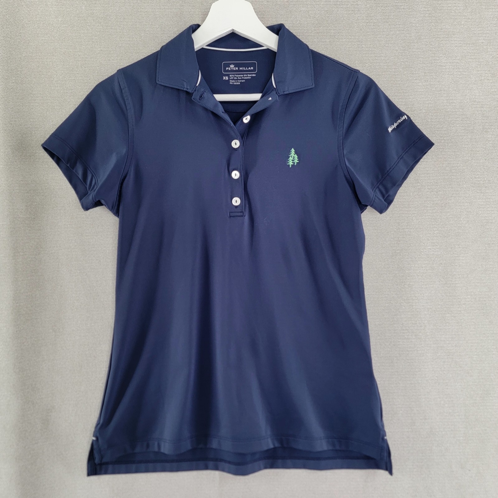Peter Millar Womens Top Perfect Fit Performance Polo Size XS Whispering Pines GC