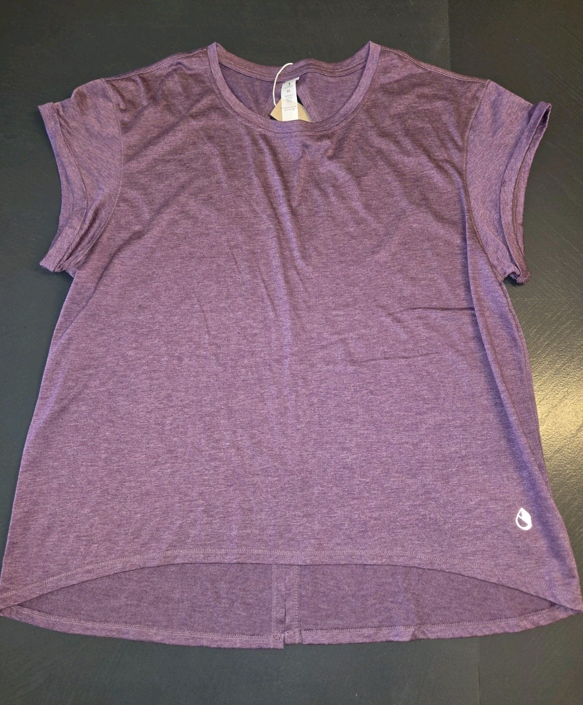 ICYZONE Women’s Purple Jersey Crew Neck Short Sleeve T-Shirt XL, 70% Polyester