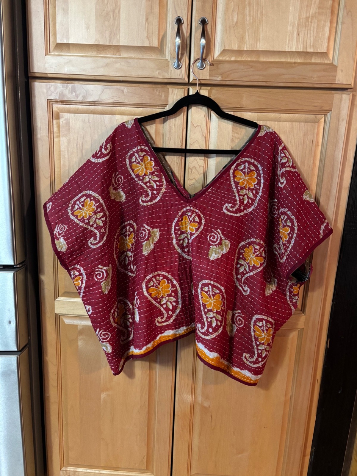 NEW Reversible Kantha Top One Size V-Neck