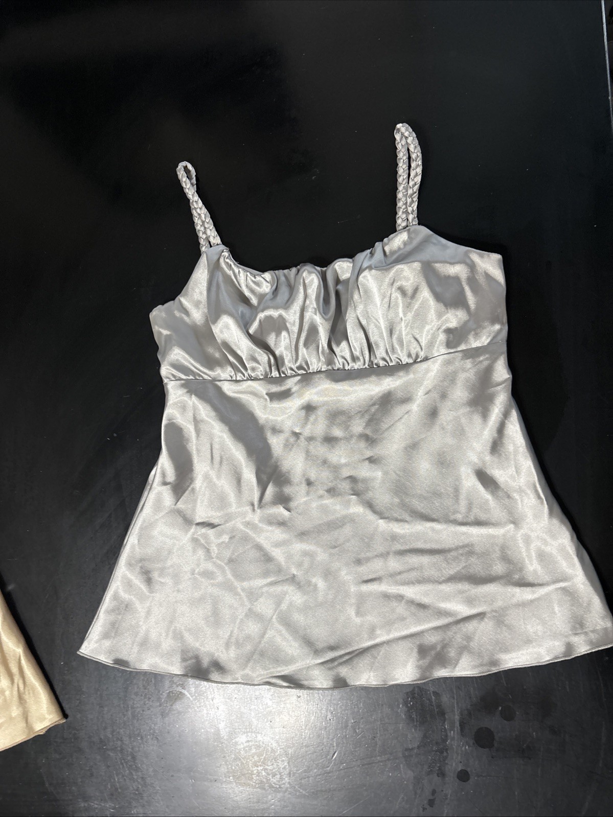 B-Wear Byer California Silver Gray Ruched Camisole Tank Top Women’s M NWOT