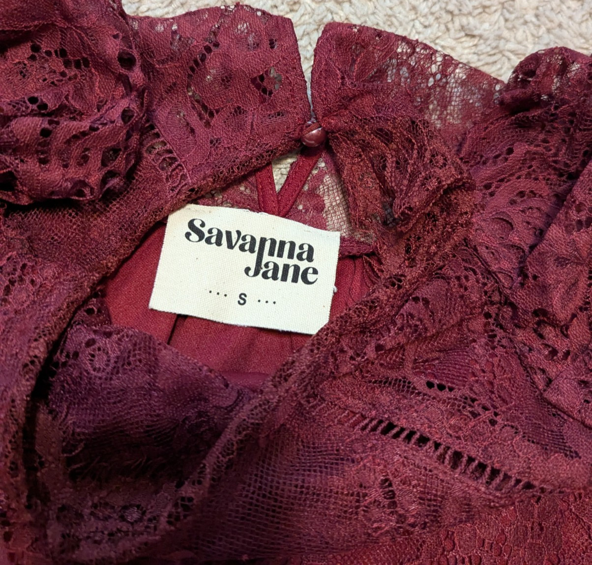 Savanna Jane Lace Blouse Top Womens Sz S Dainty Whimsigoth Fairy Grunge Romantic