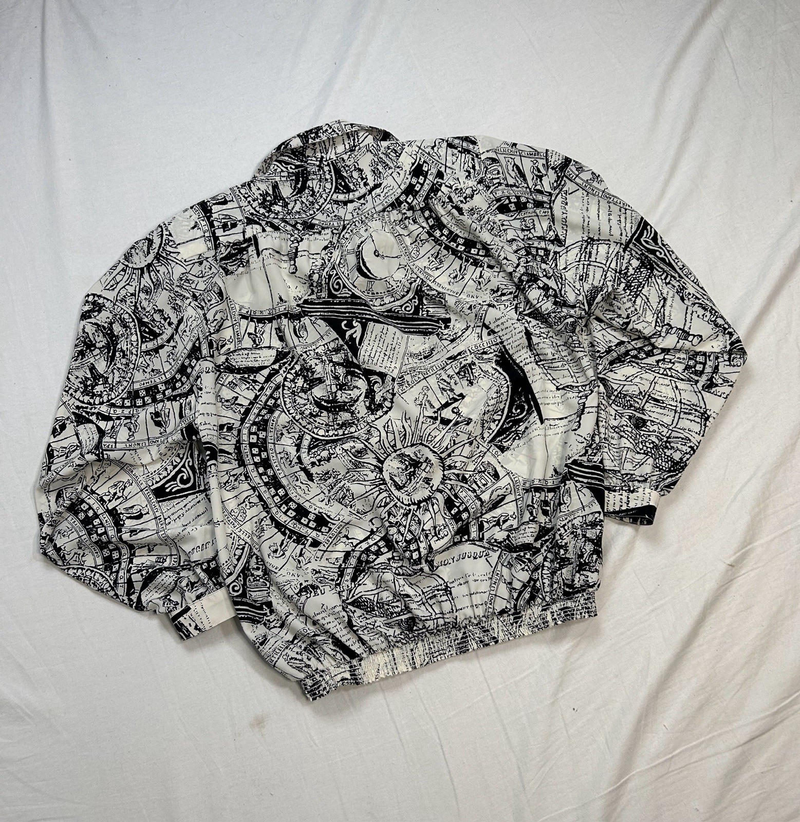 True VTG Designer 80s Astrology Horoscope Disco Top L Greek Save The Queen Style