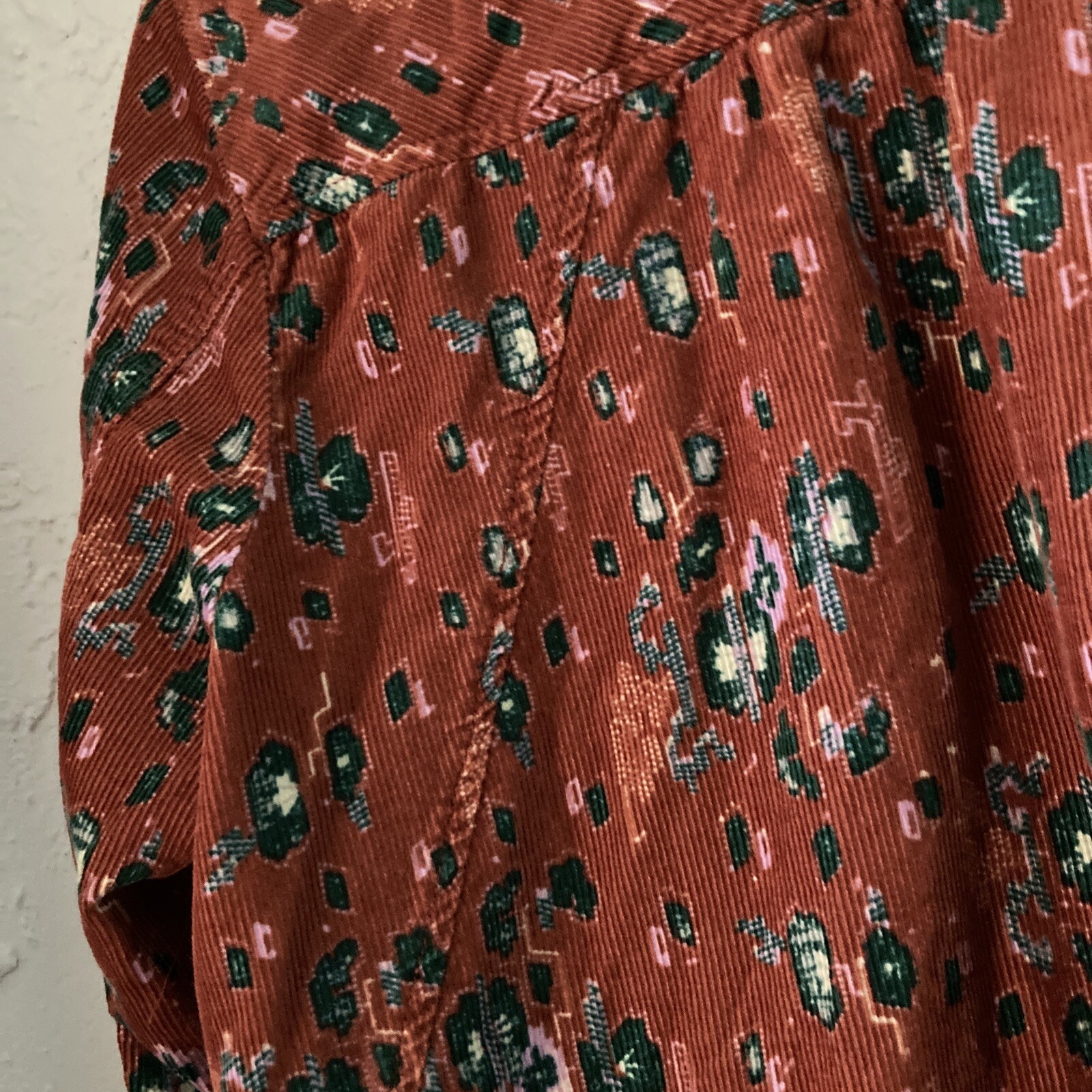 Anthropologie From The Heart of Building 13 Corduroy Button Down Shirt Sz 14 Lg