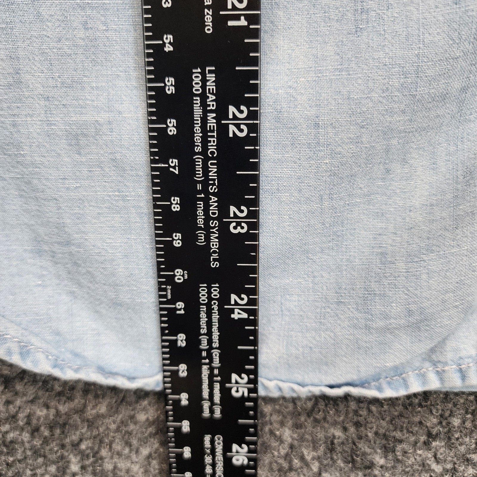 Madewell Cotton Hemp Chambray Utility Button Down Relaxed Denim Shirt Medium