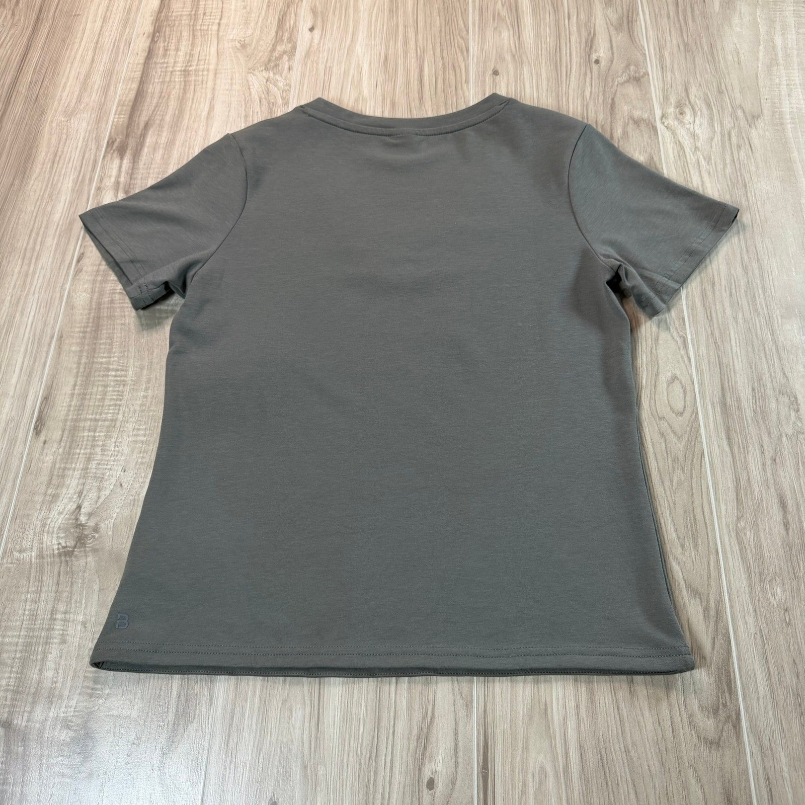 BYLT Premium Basics Drift Relaxed V-Neck Tee Grey WTSS0527 Womens XS NWT