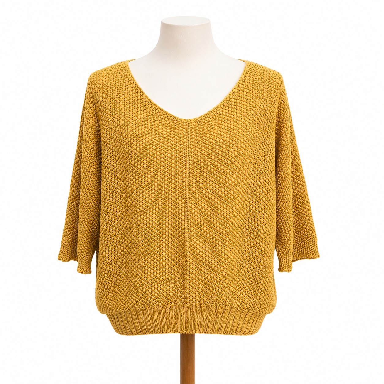 MeoMeli Italy Knit Sweater Mustard Dolman Sleeve Oversized