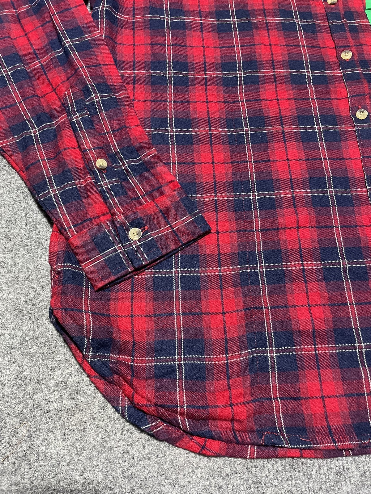 JACHS Girlfriend Women’s Red Navy Plaid Button Down Flannel Shirt Top XL New