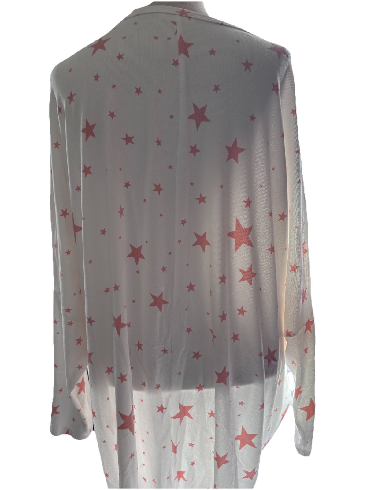 Be Stage Boutique USA Women French Knot Star White Salmon Top Shirt Plus Sz 3xL