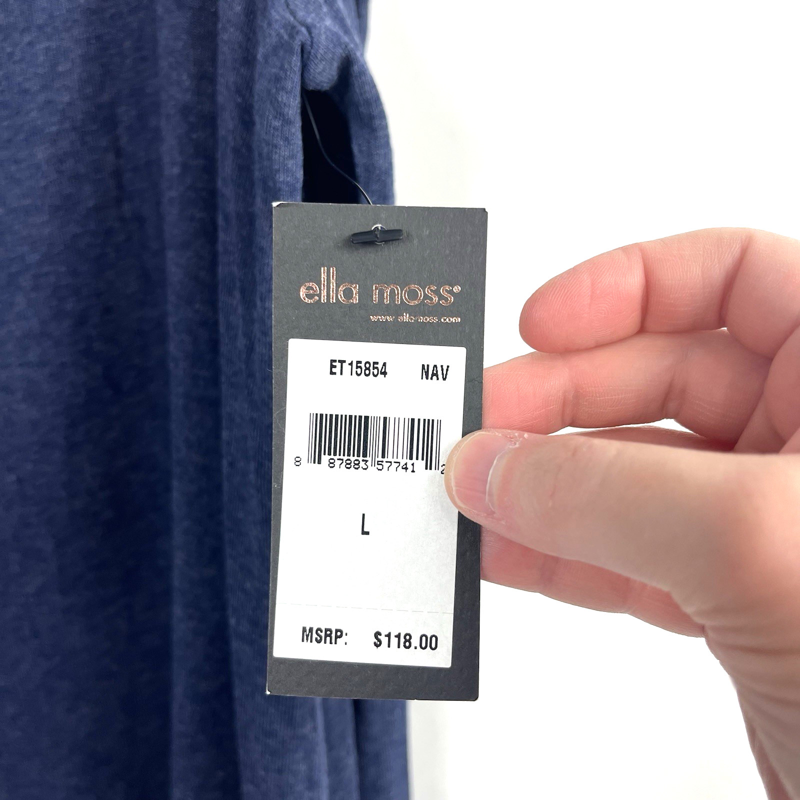 Women’s Ella Moss Scoop Neck Cold Shoulder Long Sleeve Solid Blue Size Large