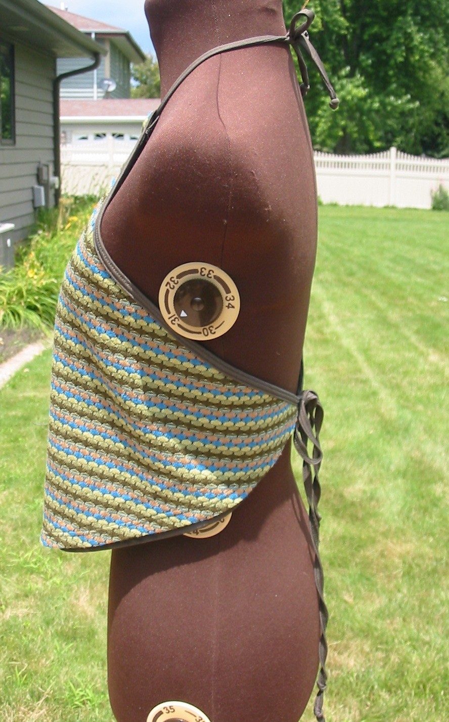 VTG 90s Hippie Knit 2 layer Handkerchief Open Back Tank Halter Top sz Small