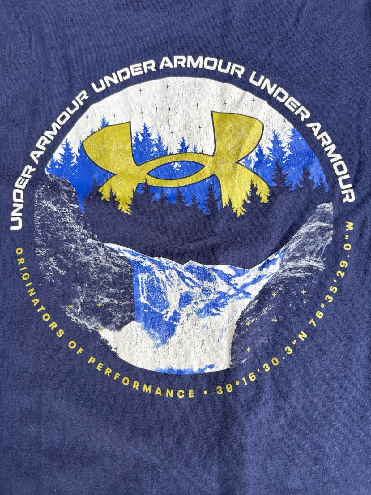 Woman’s Under Amour Classic. Blue Tee T Shirt -Large Logo On Back-Sports-casual
