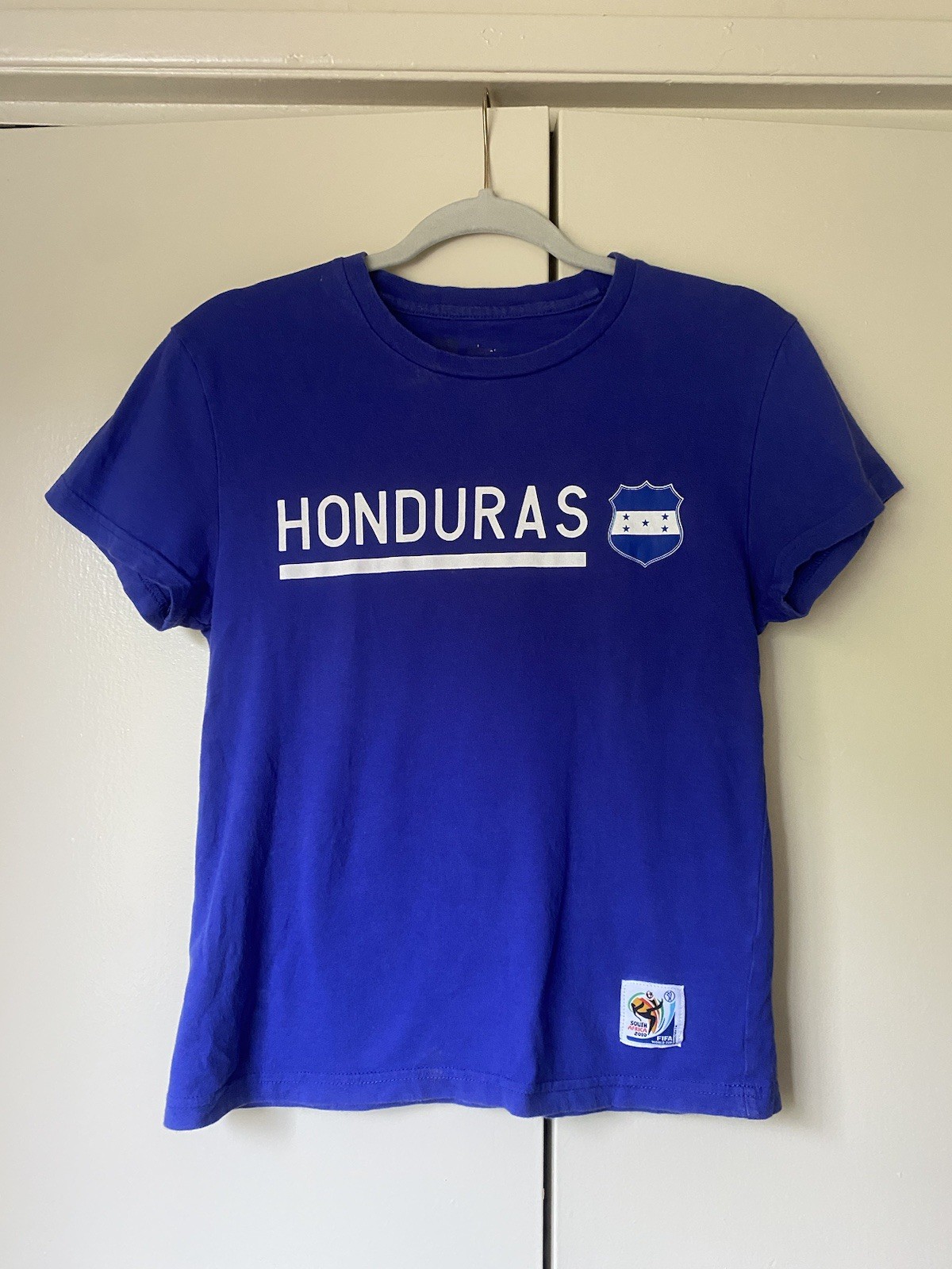 Honduras FIFA 2010 Bright Blue Baby Tee T-shirt Sz Small