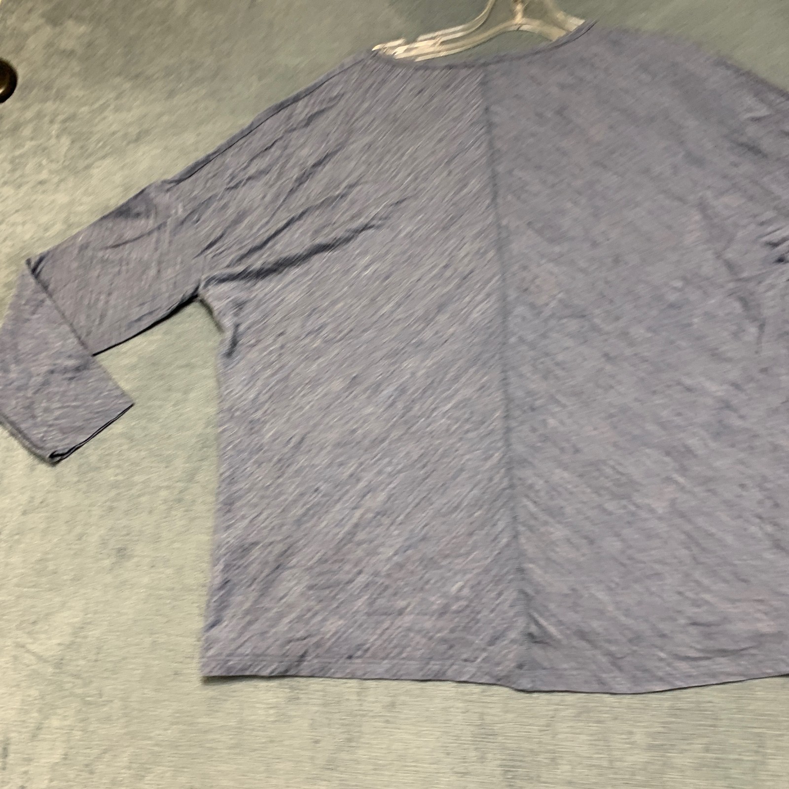 Massimo Dutti T Shirt Womens Medium Blue Marl Long Sleeve V-Neck Pullover