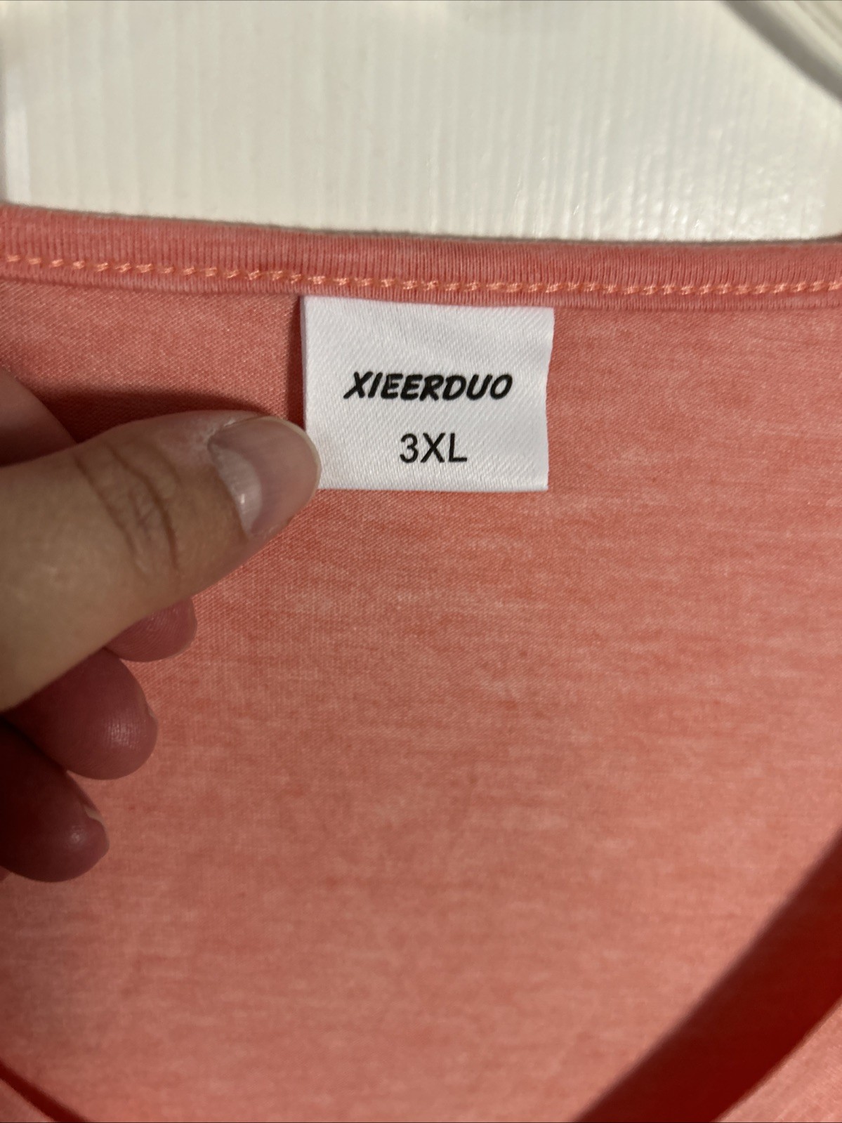 XIEERDUO Womens 3X Pink Eyelet 3/4 Sleeves VNeck New