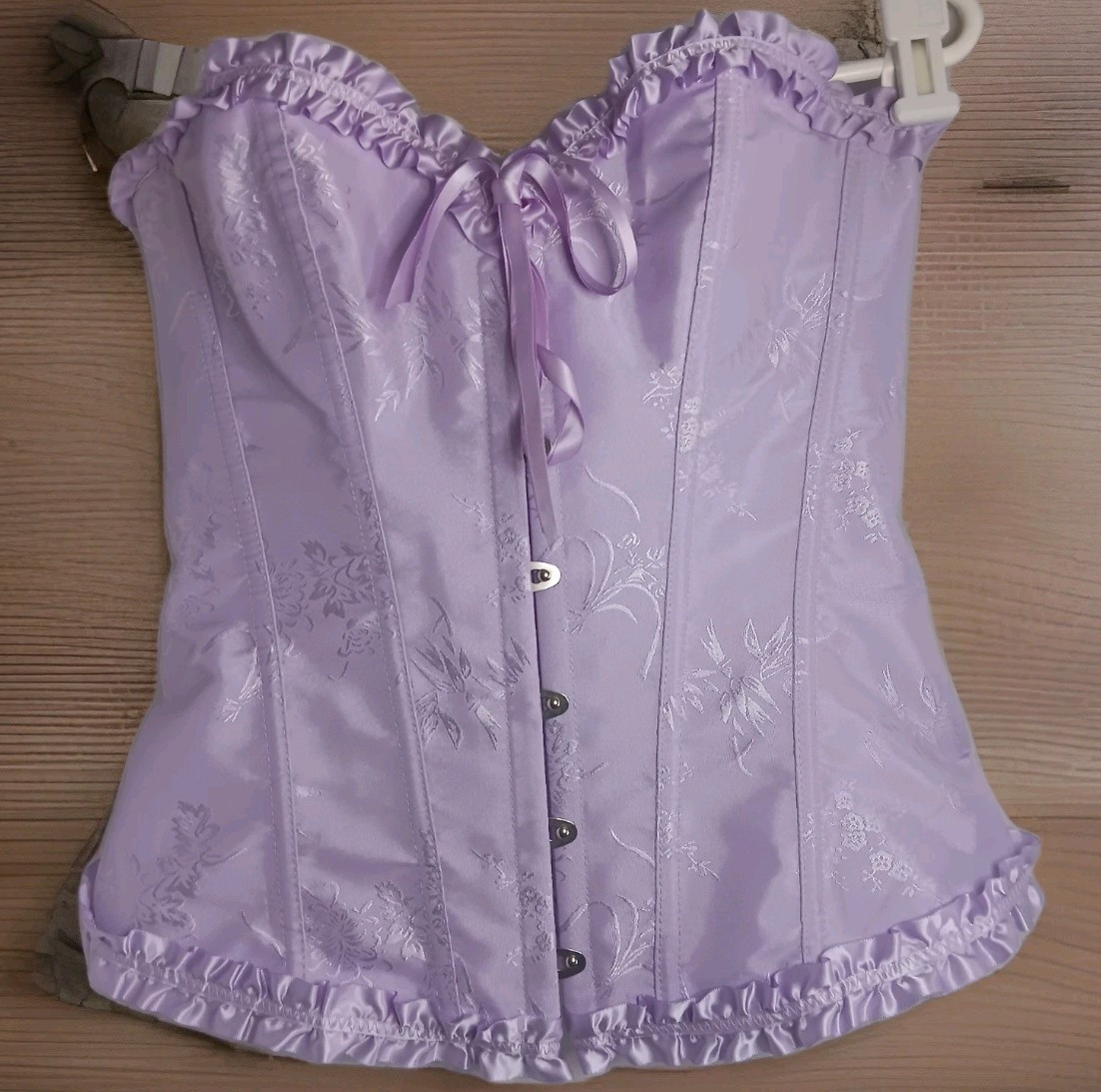 Floral Bustier Corset Top Regency Coquette Ren Faire Victorian Fairy Purple M