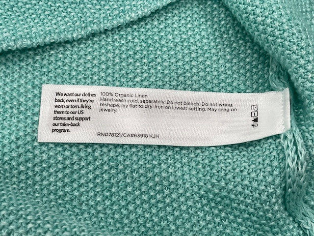 NWT! $248 Eileen Fisher 1X V-Nk Sleeveless Box Top ‘Aqua’ Mint Org Linen All Yr