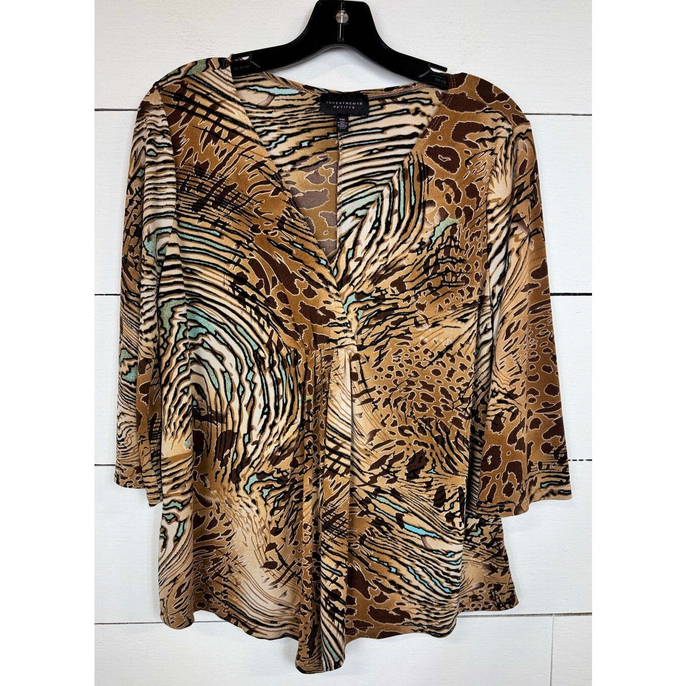 Investments 3/4 Sleeve Blouse Women’s Size Medium Petite