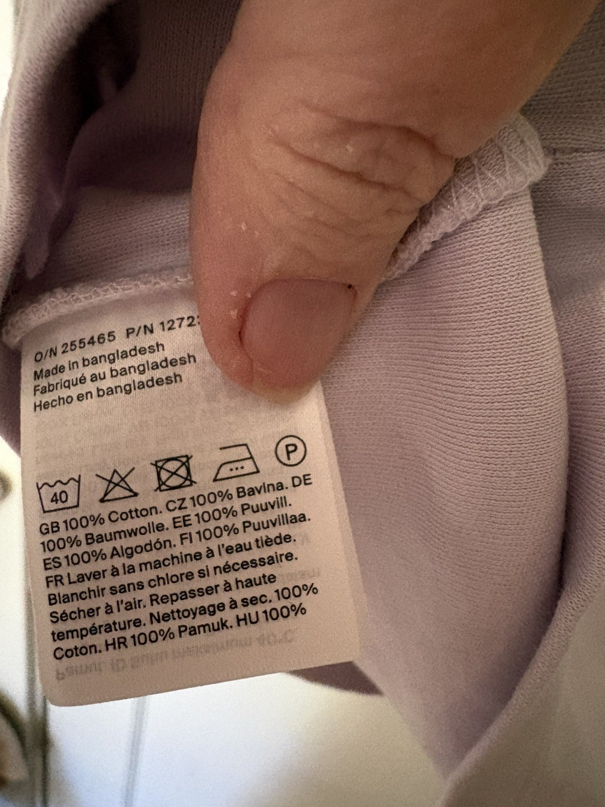 COS Women’s Organic Cotton T-Shirt Short Sleeve Basic Tee Lavender Size M New