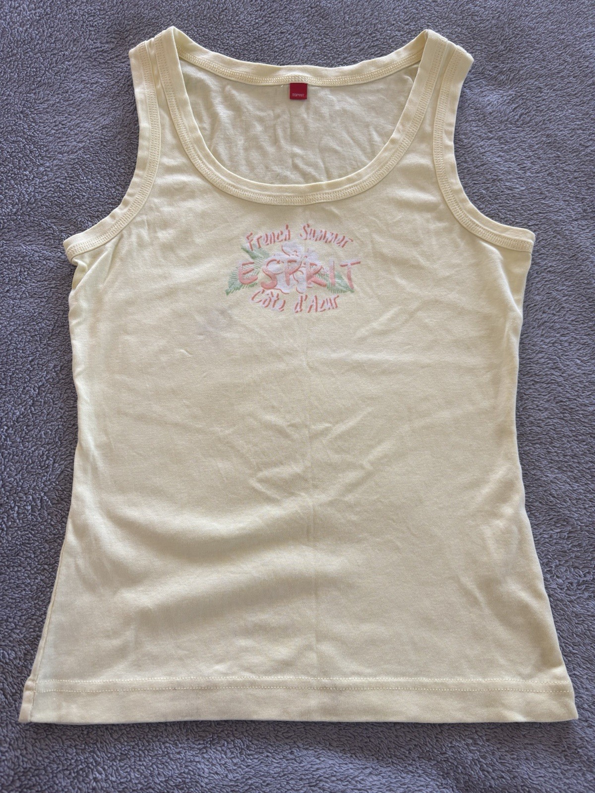Esprit Women’s Tank S? Yellow 90’s Y2K Retro Beach Delia’s Vibe Tropical *note*