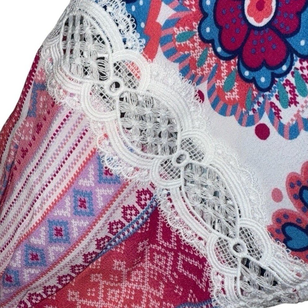 John Mark Womens Size Medium Paisley Pink Floral Boho Tunic NWT