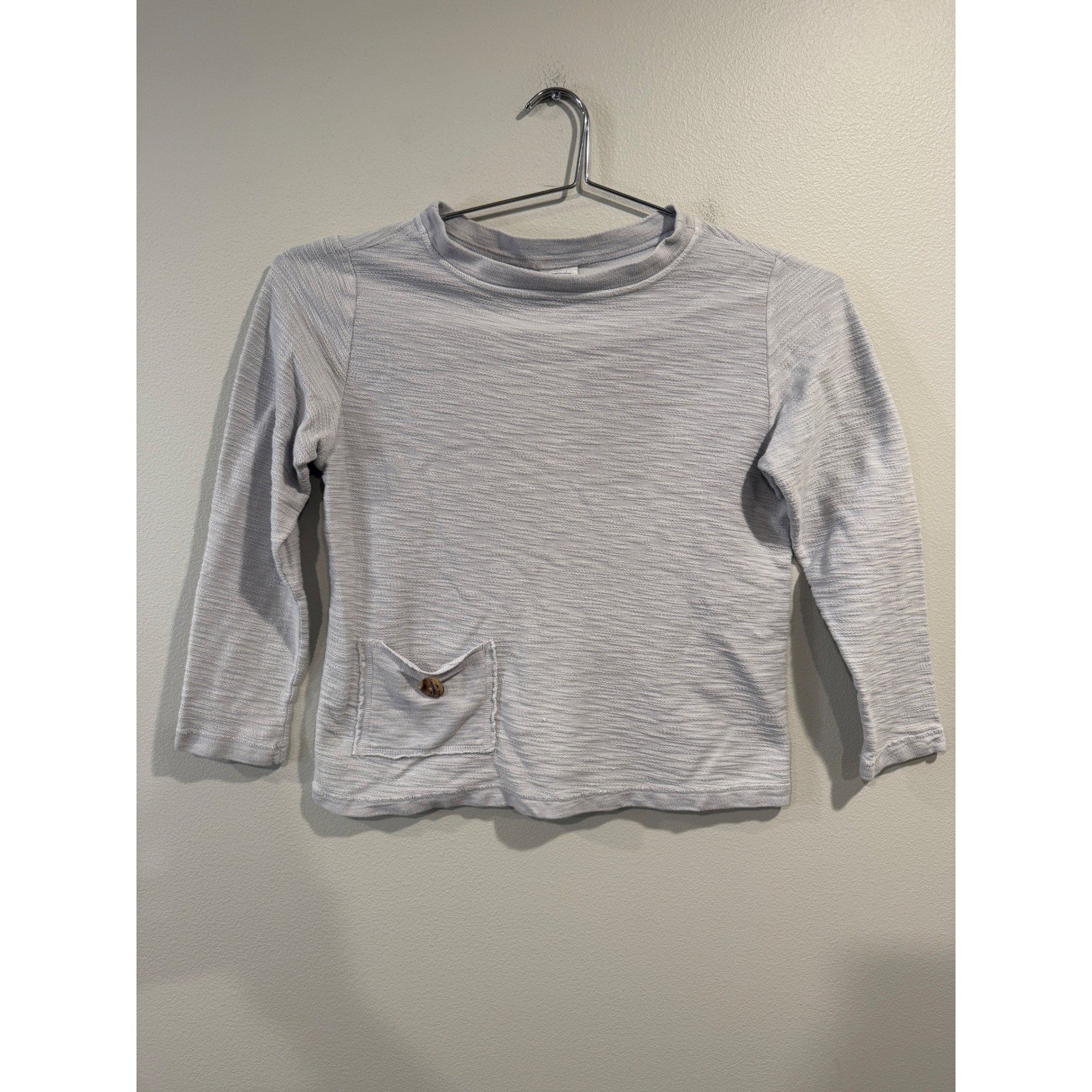 CMC BY COLOR ME COTTON Gray Textured Long Sleeve Pocket Top Women’s Medium