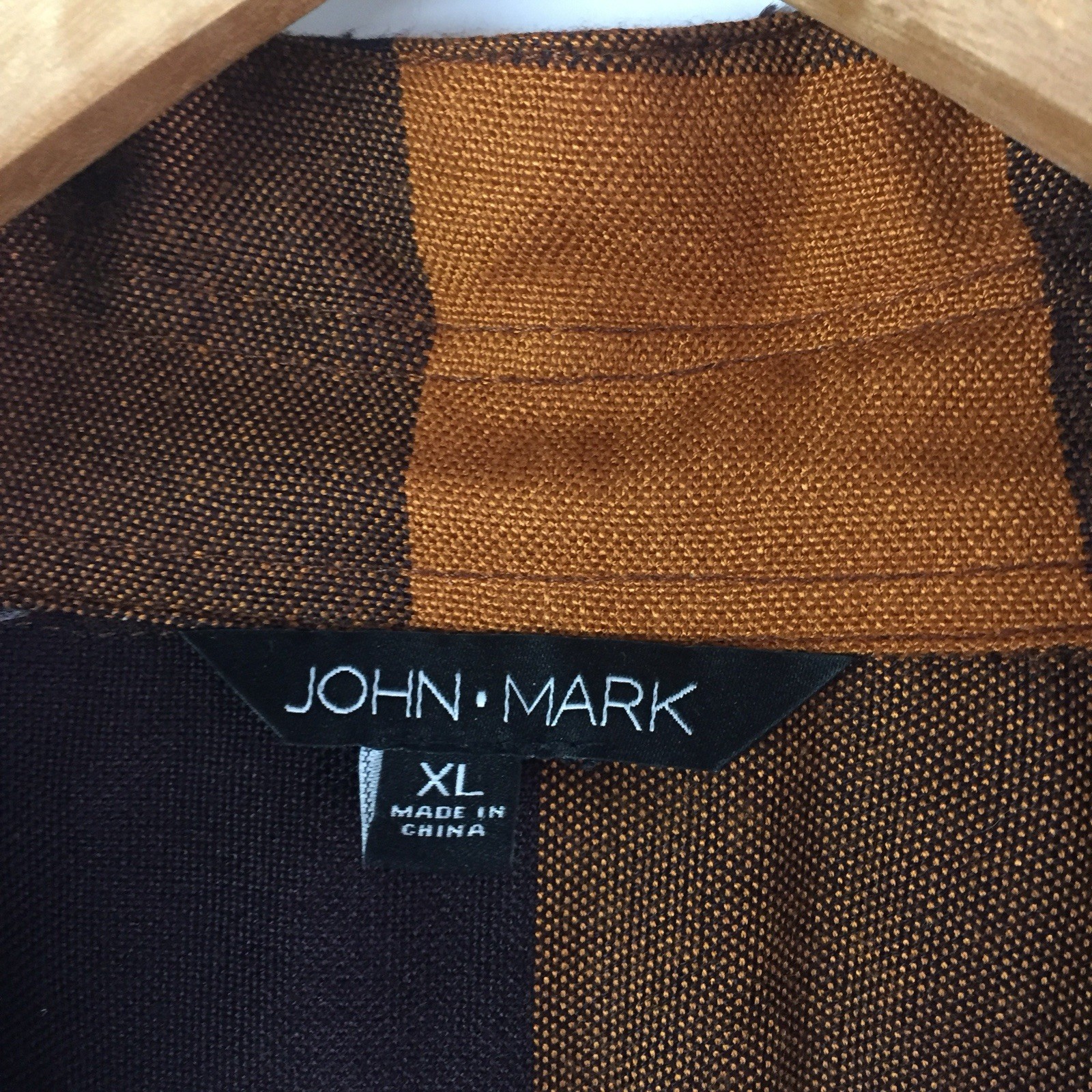John Mark Tunic Shirt Womens XL Plaid Mixed Print Flare Button Front Wire Collar