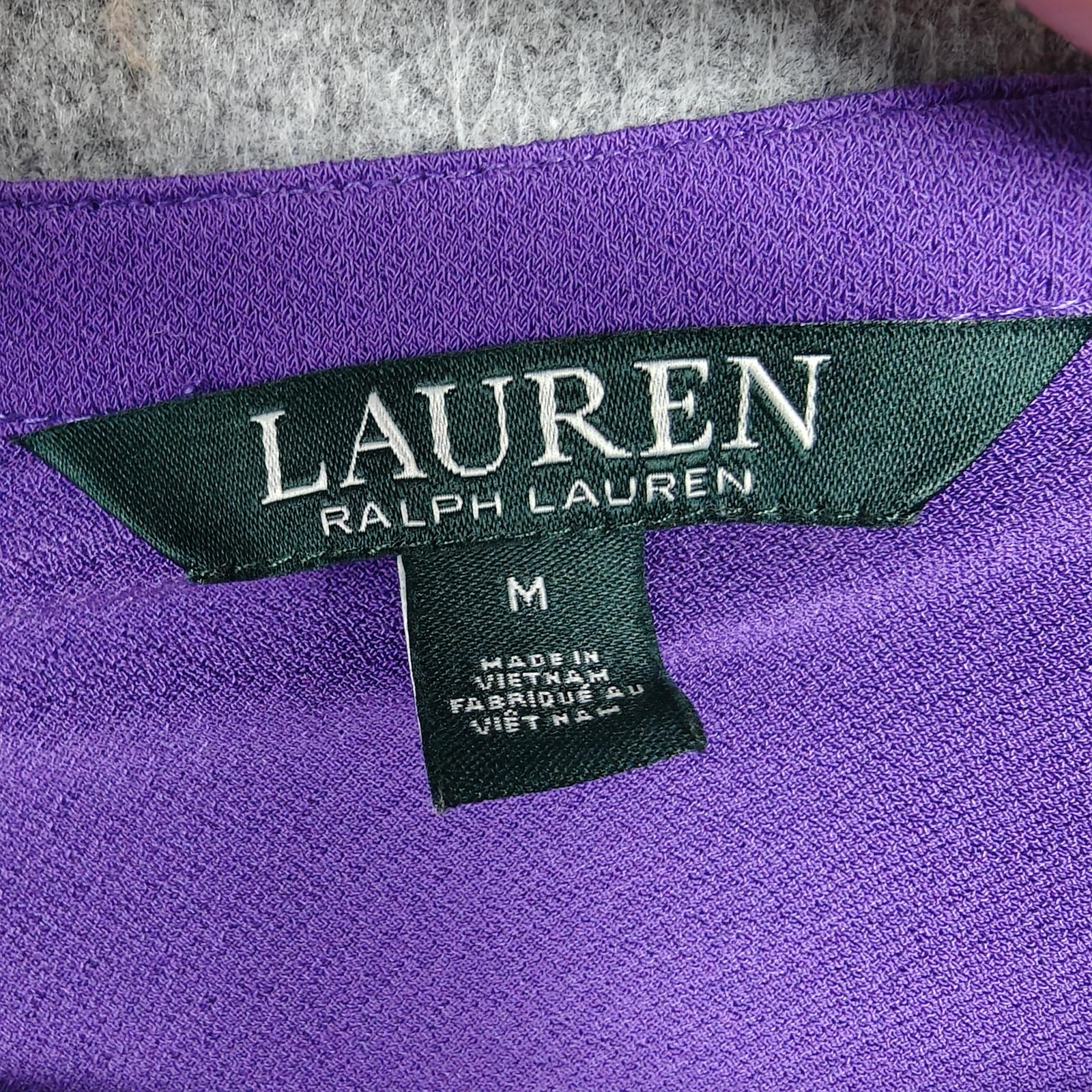 Lauren Ralph Lauren Shirt Womens Medium Purple Button Tunic Long Sleeve Top